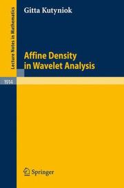 Cover of: Affine Density in Wavelet Analysis