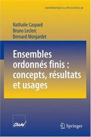 Cover of: Ensembles ordonnés finis : concepts, résultats et usages (Mathématiques et Applications)