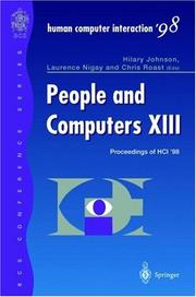 Cover of: People and Computers Xiii: Proceedings of Hci '98 (BCS Conference Series)
