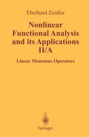Cover of: Nonlinear Functional Analysis and Its Application