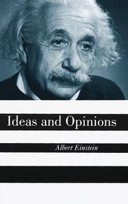 Cover of: Ideas and opinions by Albert Einstein