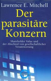 Cover of: Der parasitäre Konzern.