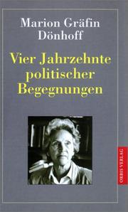 Cover of: Vier Jahrzehnte politischer Begegnungen.