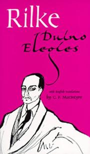 Cover of: Duino Elegies, Bilingual edition (University of North Carolina Studies in the Germanic Languages & Literatures, No. 81) by Rainer Maria Rilke