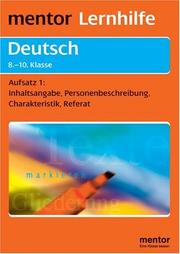Cover of: Deutsch. Aufsatzschreiben 1.