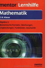 Cover of: Mathematik. Algebra 2. 7./8. Klasse. (RSR).