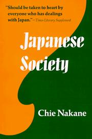 Cover of: Japanese Society (Center for Japanese and Korean Studies) by Chie Nakane