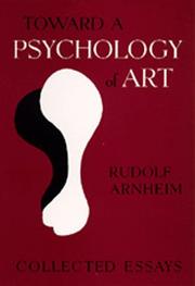Cover of: Toward a Psychology of Art by Rudolf Arnheim