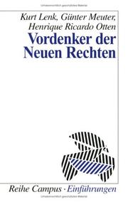 Cover of: Vordenker der Neuen Rechten (Einfuhrungen) by Kurt Lenk