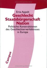 Cover of: Geschlecht, Staatsbürgerschaft, Nation. by Erna Appelt