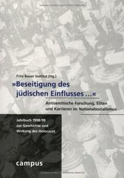 Cover of: Beseitigung des jüdischen Einflusses.