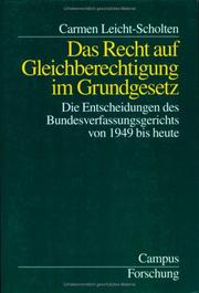 Cover of: Das Recht auf Gleichberechtigung im Grundgesetz.