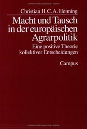 Cover of: Macht und Tausch in der europäischen Agrarpolitik