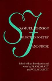 Cover of: Samuel Johnson by Frank Brady, William Wimsatt