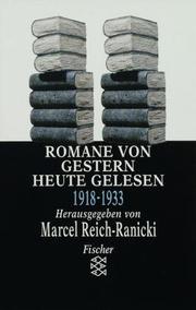 Cover of: Romane von gestern, heute gelesen II. 1918 - 1933.