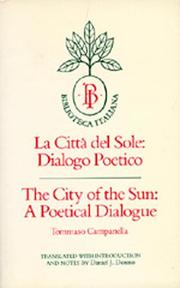 Cover of: The City of the Sun: A Poetical Dialogue (La Città del Sole: Dialogo Poetico) (Biblioteca Italiana)