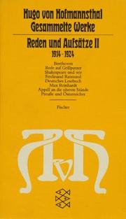 Cover of: Gesammelte Werke, 10 Bde., Tb., 9, Reden und Aufsätze II. (1914 - 1924).