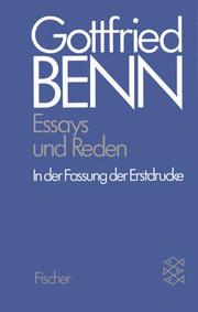 Cover of: Werkausgabe III. Essays und Reden in der Fassung der Erstdrucke. by Gottfried Benn, Bruno Hillebrand