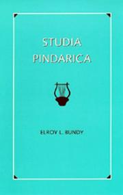 Cover of: Studia Pindarica by Elroy L. Bundy