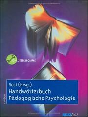 Cover of: Handwörterbuch Pädagogische Psychologie by Detlef H. Rost