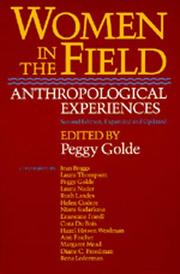 Cover of: Women in the field by edited by Peggy Golde.