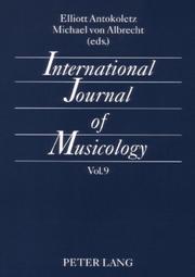 Cover of: International Journal of Musicology | 