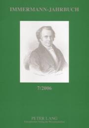 Cover of: Immermann-Jahrbuch 7/2006: Beitrage Zur Literatur- Und Kulturgeschichte Zwischen 1815 Und 1840 (Immermann-Jahrbuch. Beitrage Zur Literatur- Und Kulturgeschi)