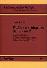 Cover of: Wohin Verschlug Uns Der Traum? (Studien Zur Klassischen Philologie)