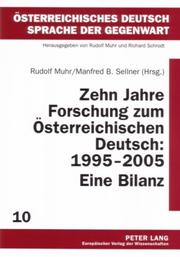 Cover of: Zehn Jahre Forschung Zum Osterreichischen Deutsch | 