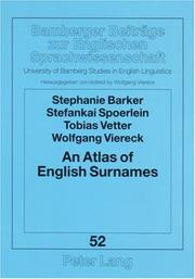 Cover of: An Atlas of English Surnames (Bamberger Beitrage Zur Englischen Sprachwissenschaft / University of Bamberg Studies in English Linguistics)