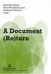 Cover of: A Document (Re)turn: Contributions from a Research Field in Transition