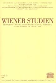 Cover of: Wiener Studien 119/2006: Zeitschrift Für Klassische Philologie, Patristik Und Lateinische Tradition (Wiener Studien)