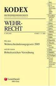Cover of: Wehrrecht (Kodex des osterreichischen Rechts)