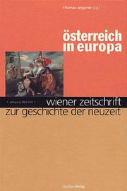 Cover of: Wiener Zeitschrift zur Geschichte der Neuzeit, Jg.2001/1  by Wolfgang Schmale, Thomas Angerer