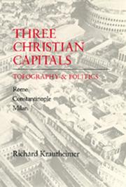 Three Christian capitals by Richard Krautheimer