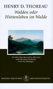 Cover of: Walden oder Hüttenleben im Walde. by Henry David Thoreau
