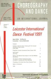 Cover of: Second Leicester International Dance Festival: A special issue of the journal Choreography and Dance (Second Leicester International Dance Festival, Part 1)