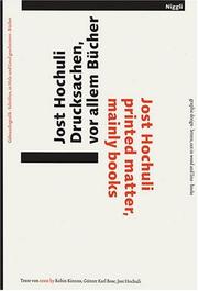 Cover of: Jost Hochuli: Printed Matter, Mainly Books