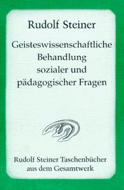 Cover of: Geisteswissenschaftliche Behandlung sozialer und pädagogischer Fragen.