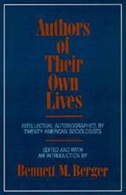 Cover of: Authors of Their Own Lives: Intellectual Autobiographies by Twenty American Sociologists