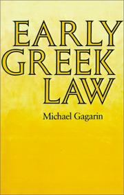 Cover of: Early Greek Law by Michael Gagarin