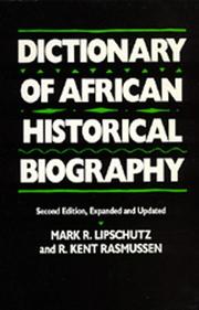 Cover of: Dictionary of African Historical Biography, Second edition, Expanded and Updated