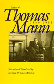 Letters of Thomas Mann, 1889-1955 by Thomas Mann