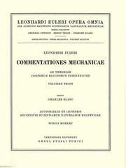 Cover of: Mechanica sive motus scientia analytice exposita 2nd part