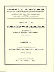 Cover of: Mechanica corporum solidorum 1st part