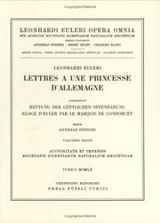 Cover of: Lettres a une princesse d'Allemagne 1st part