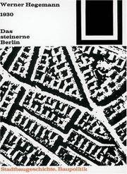 Cover of: Das steinerne Berlin by Werner Hegemann