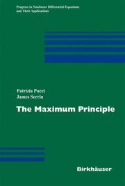 Cover of: The Maximum Principle (Progress in Nonlinear Differential Equations and Their Applications)