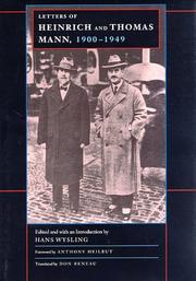 Cover of: Letters of Heinrich and Thomas Mann, 1900-1949 by Thomas Mann