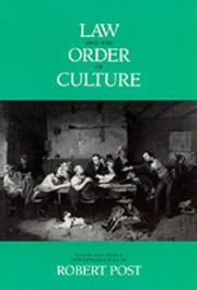 Cover of: Law and the order of culture by edited, and with a new introduction, by Robert Post.